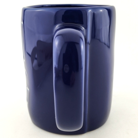 ⭐️2/ $50⭐ Rae Dunn Artisan Coffee Tea Mug Glossy Blue Large Letters DAD'S MUG - Picture 5 of 10